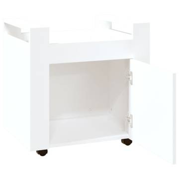 Desk Trolley White 60x45x60 cm - Engineered Wood Storage