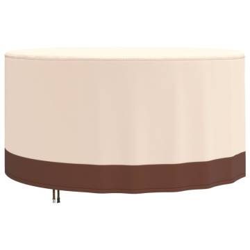 Round Beige Garden Furniture Cover Ø 157x71 cm - 600D Oxford