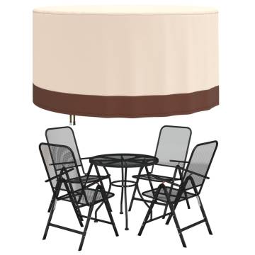 Round Beige Garden Furniture Cover Ø 157x71 cm - 600D Oxford