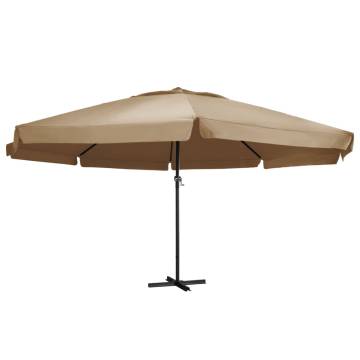 Outdoor Parasol with Aluminium Pole - 600 cm Taupe | HipoMarket