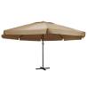 Outdoor Parasol with Aluminium Pole 600 cm Taupe Colour taupe Size 600 cm Quantity in Package 1 