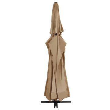 Outdoor Parasol with Aluminium Pole - 600 cm Taupe | HipoMarket