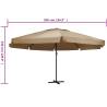 Outdoor Parasol with Aluminium Pole - 600 cm Taupe | HipoMarket