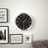 Black Wall Clock with Quartz Movement, Hygrometer & Thermometer