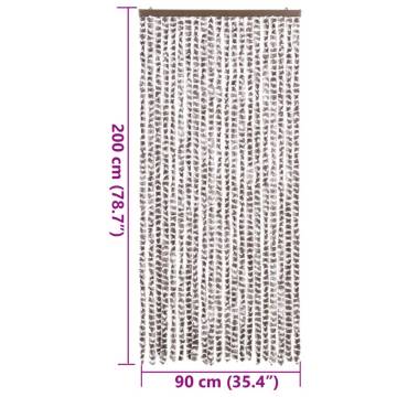 Fly Curtain Taupe & White 90x200 cm | Insect Protection