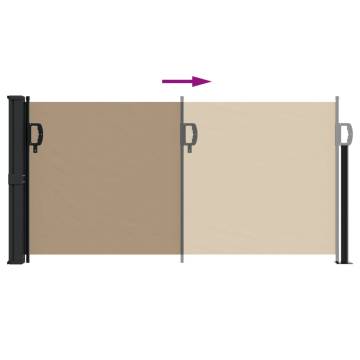 Retractable Side Awning Taupe 100x500 cm - Privacy Screen