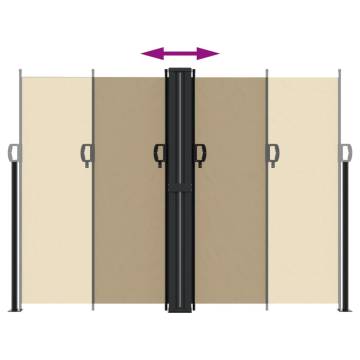 Retractable Side Awning Beige 180x600 cm - Privacy & Shade