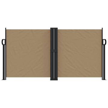 Retractable Side Awning Taupe 120x1000 cm - Privacy Screen