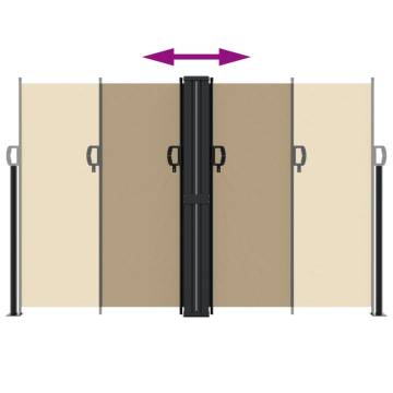 Retractable Side Awning Beige 160x1200 cm | Privacy Screen