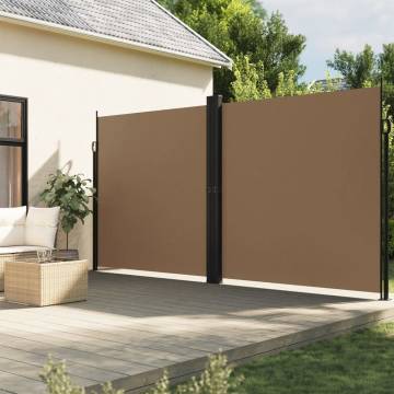 Retractable Side Awning Taupe 200x1200 cm - Privacy Screen