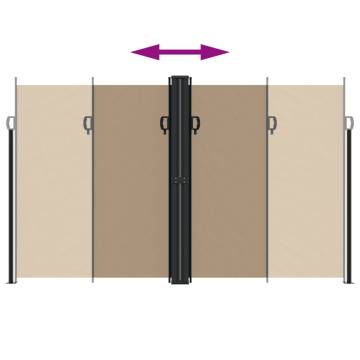 Retractable Side Awning Taupe 200x1200 cm - Privacy Screen