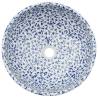 Countertop Basin White & Blue Round 41x14 cm - Chic Ceramic Sink