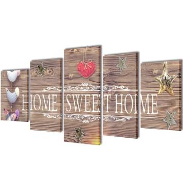 Canvas Wall Print Set | Home Sweet Home 200 x 100 cm