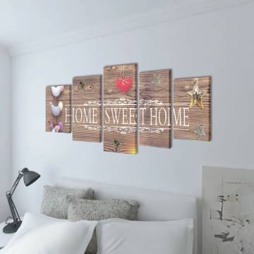 Canvas Wall Print Set | Home Sweet Home 200 x 100 cm