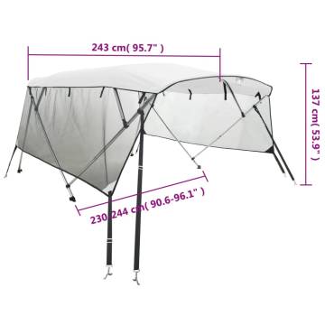 4-Bow Bimini Top with Mesh Sidewalls | Durable Sun Protection