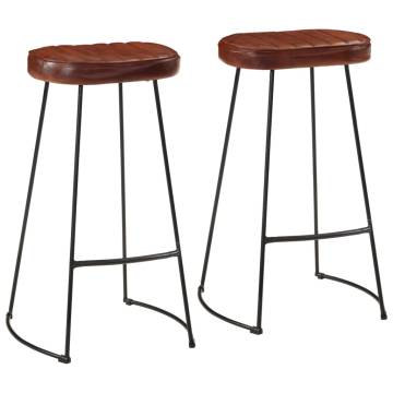 Gavin Bar Stools 2 pcs Dark Brown - Stylish & Sturdy