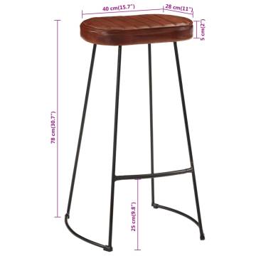 Gavin Bar Stools 2 pcs Dark Brown - Stylish & Sturdy