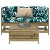 3 Piece Garden Sofa Set Impregnated Wood Pine Colour natural impregnated Number of 1 