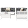 5 Piece Garden Sofa Set White Solid Wood Pine Colour white pine Number of 1 