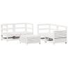 5 Piece Garden Sofa Set - White Solid Wood Pine | HipoMarket