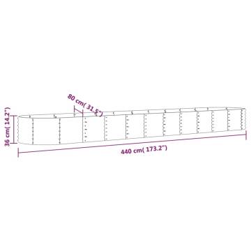 Garden Raised Bed | Powder-coated Steel 440x80x36 cm Brown