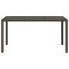 Garden Table with Glass Top - Brown Poly Rattan 150x90cm