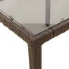 Garden Table with Glass Top - Brown Poly Rattan 150x90cm