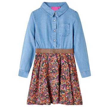 Kids' Dress Long Sleeves Navy & Denim Blue - Size 104 | HipoMarket