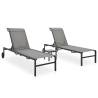 Sun Loungers 2 pcs with Table - Comfortable Outdoor Relaxation