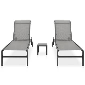 Sun Loungers 2 pcs with Table - Comfortable Outdoor Relaxation