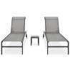 Sun Loungers 2 pcs with Table - Comfortable Outdoor Relaxation