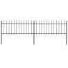 Garden Fence with Spear Top Steel 3.4x0.8 m Black Colour black Quantity in Package 1 Length 3.4 m Height 0.8 m 