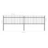 Garden Fence with Spear Top Steel 3.4x0.8 m Black