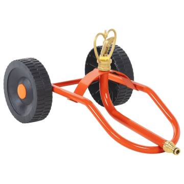 Wheeled Sprinkler Sled with Rotatable Head - Red Steel