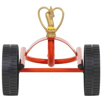 Wheeled Sprinkler Sled with Rotatable Head - Red Steel