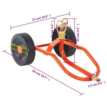 Wheeled Sprinkler Sled with Rotatable Head - Red Steel