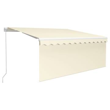 Manual Retractable Awning with Blind & LED - 3.5x2.5m Cream