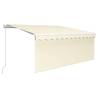 Manual Retractable Awning with Blind & LED - 3.5x2.5m Cream