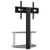 Corner TV Stand 2-Tiers for 32-70 Inch - Black & Silver