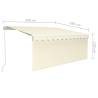 Manual Retractable Awning with Blind & LED - 3.5x2.5m Cream