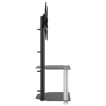 Corner TV Stand 2-Tiers for 32-70 Inch - Black & Silver