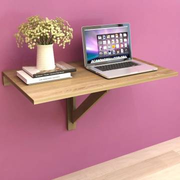 Folding Wall Table Oak 100x60 cm | Space-Saving Design