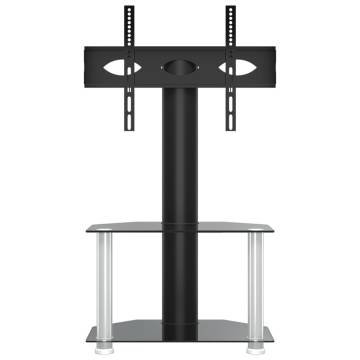 Corner TV Stand 2-Tiers for 32-70 Inch - Black & Silver