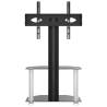 Corner TV Stand 2-Tiers for 32-70 Inch - Black & Silver