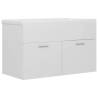 High Gloss White Sink Cabinet with Built-in Basin - Modern Design