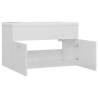 High Gloss White Sink Cabinet with Built-in Basin - Modern Design