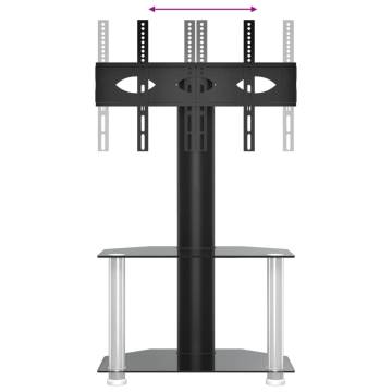 Corner TV Stand 2-Tiers for 32-70 Inch - Black & Silver