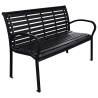 Stylish Black Garden Bench - 116 cm Steel & WPC