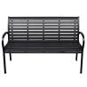 Stylish Black Garden Bench - 116 cm Steel & WPC