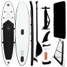 Inflatable Stand Up Paddleboard with Sail Set Black and White Colour black Size 330 x 72 x 10 cm 